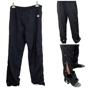 𝅺VINTAGE Black CHAMPION snapback activewear streetstyle track pants